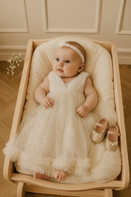 Starlight Bloom Baptism Gown - Image 2