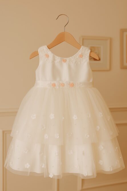 Little Rosette Baptism Dress - Image 2